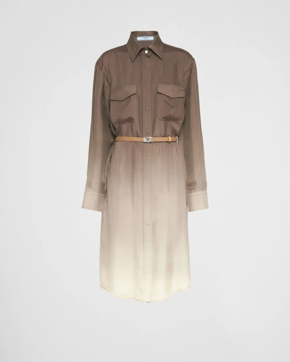 Mujer Prada VESTIDOS^Vestido Camisero En Sarga De Seda