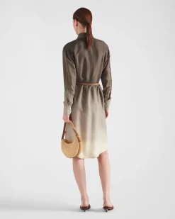 Mujer Prada VESTIDOS^Vestido Camisero En Sarga De Seda