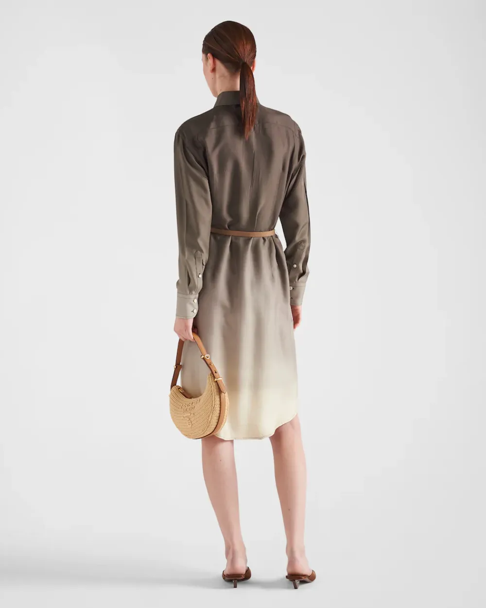 Mujer Prada VESTIDOS^Vestido Camisero En Sarga De Seda