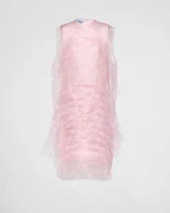 Mujer Prada VESTIDOS^Vestido De Gasa Técnica