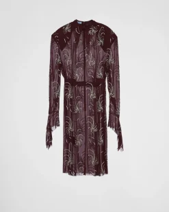 Mujer Prada VESTIDOS^Vestido De Georgette Bordado