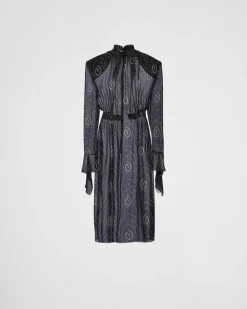 Mujer Prada VESTIDOS^Vestido De Georgette Estampado
