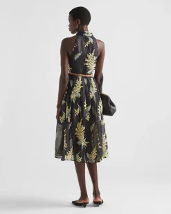 Mujer Prada VESTIDOS^Vestido De Organza Bordado