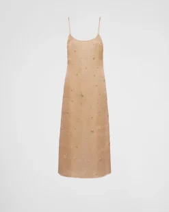 Mujer Prada VESTIDOS^Vestido De Organza Bordado