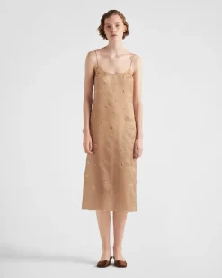 Mujer Prada VESTIDOS^Vestido De Organza Bordado
