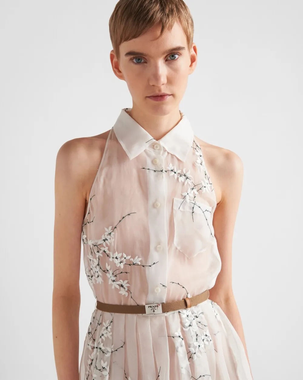 Mujer Prada VESTIDOS^Vestido De Organza Bordado