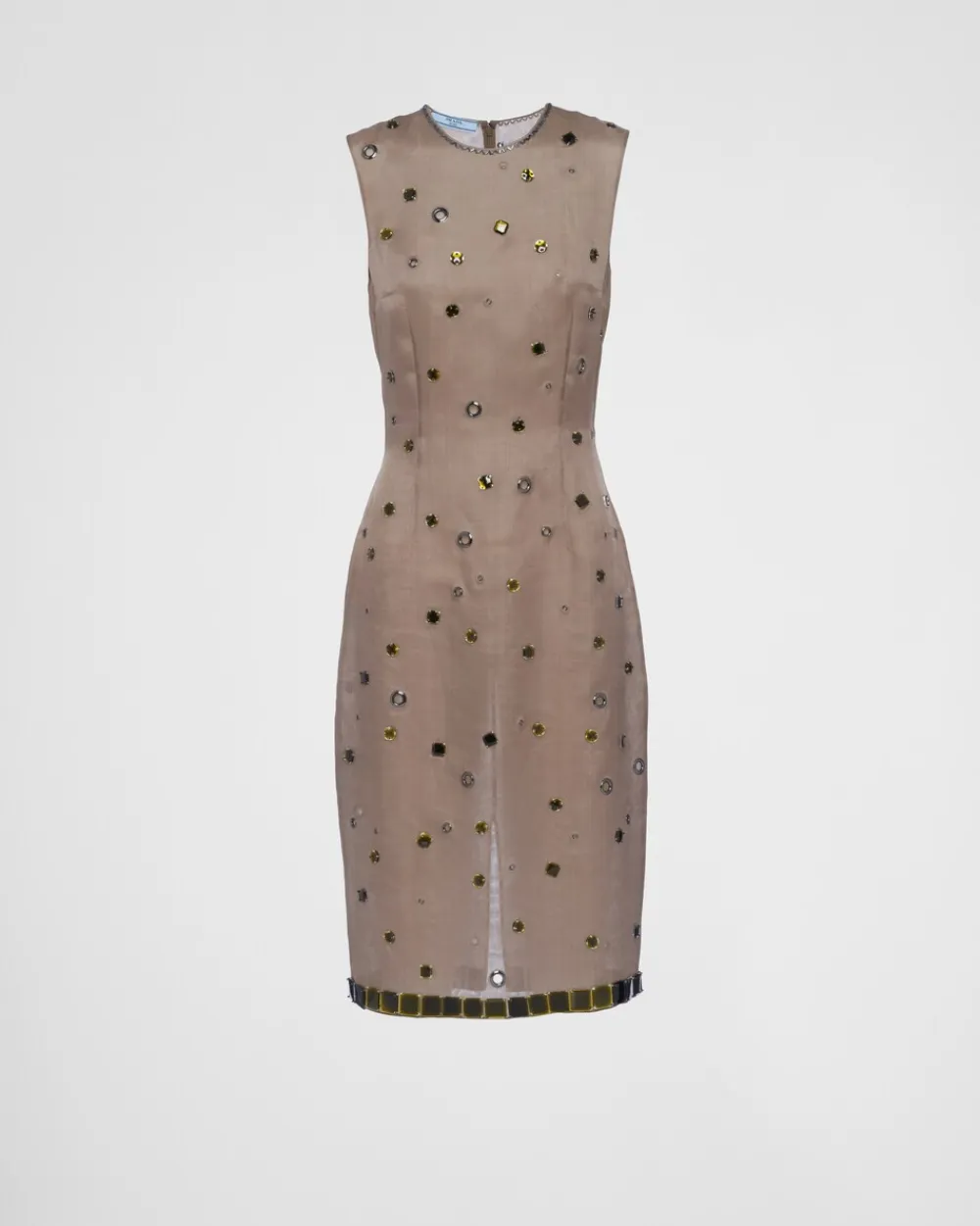 Mujer Prada VESTIDOS^Vestido De Organza Con Adorno De Ojales