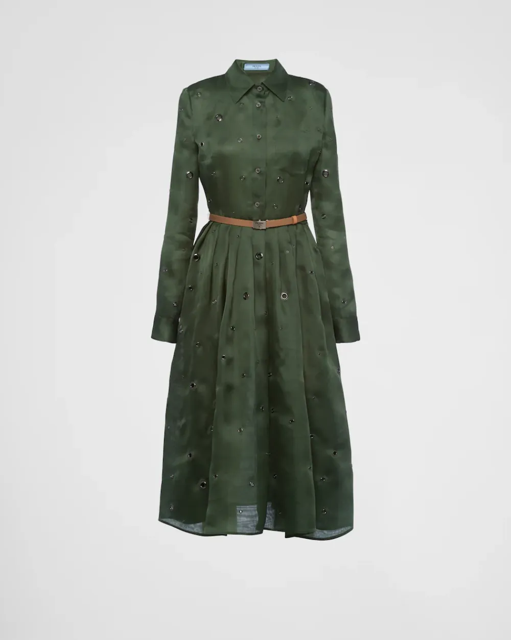 Mujer Prada VESTIDOS^Vestido De Organza Con Adorno De Ojales