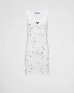 Mujer Prada VESTIDOS^Vestido De Punto Acanalado Bordado