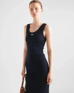 Mujer Prada VESTIDOS^Vestido De Punto Acanalado De Algodón