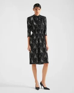 Mujer Prada VESTIDOS^Vestido De Sablé Estampado