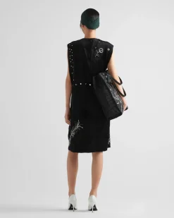 Mujer Prada VESTIDOS^Vestido De Terciopelo Bordado
