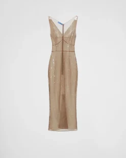 Mujer Prada VESTIDOS^Vestido De Tul Bordado