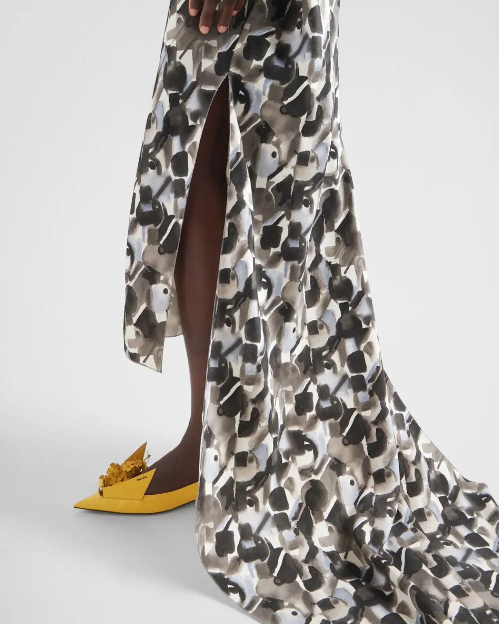 Mujer Prada VESTIDOS^Vestido Largo De Satén Estampado