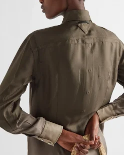 Mujer Prada VESTIDOS^Vestido Largo En Sarga De Seda