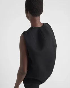 Mujer Prada VESTIDOS^Vestido Midi En Gabardina De Natté