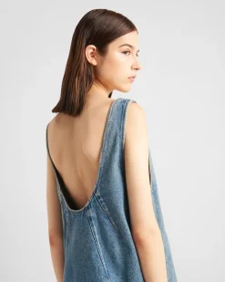 Mujer Prada TEJIDO VAQUERO^Vestido Vaquero