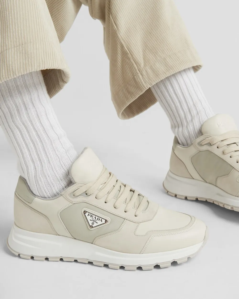 Hombre Prada ZAPATILLAS DEPORTIVAS^Zapatillas De Caña Alta De Nobuk Y Re-nylon