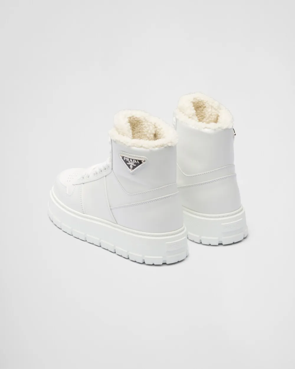 Mujer Prada ZAPATILLAS DEPORTIVAS^Zapatillas De Caña Alta De Piel Y Borreguillo