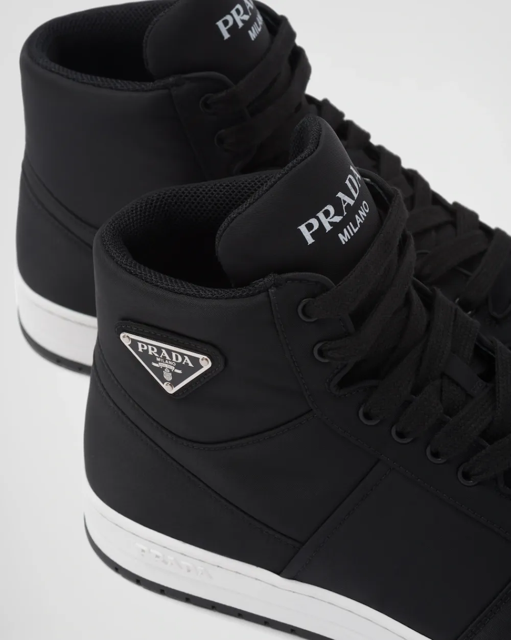 Hombre Prada COLECCIÓN MASCULINA|ZAPATILLAS DEPORTIVAS^Zapatillas De Caña Alta En Gabardina Re-nylon