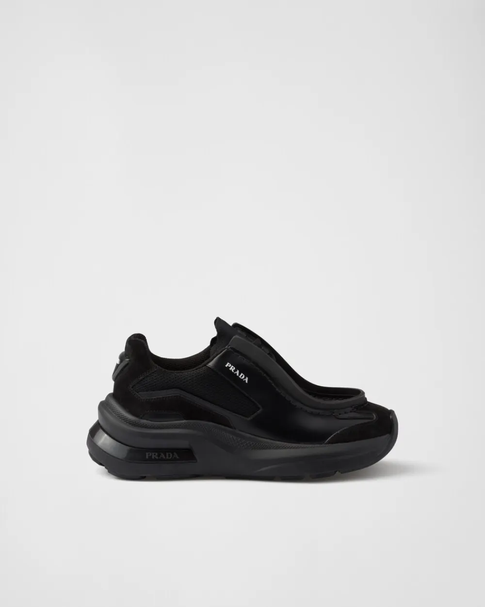 Mujer Prada ZAPATILLAS DEPORTIVAS^Zapatillas De Piel Cepillada, Tejido Técnico Y Ante