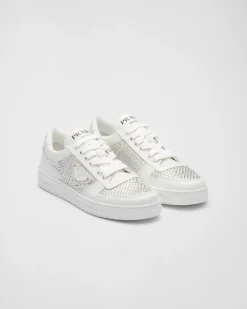 Mujer Prada ZAPATILLAS DEPORTIVAS^Zapatillas De Piel Con Cristales