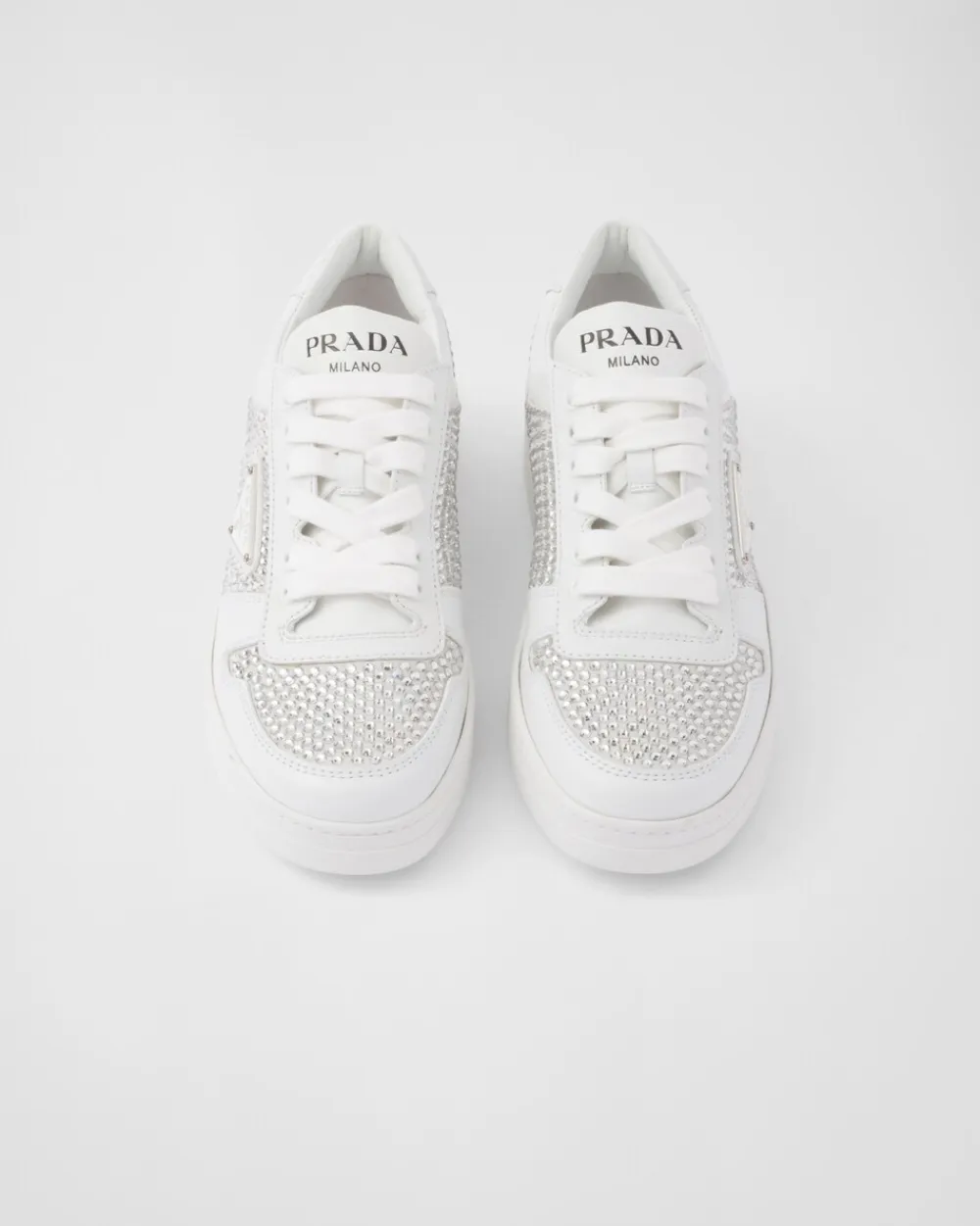 Mujer Prada ZAPATILLAS DEPORTIVAS^Zapatillas De Piel Con Cristales