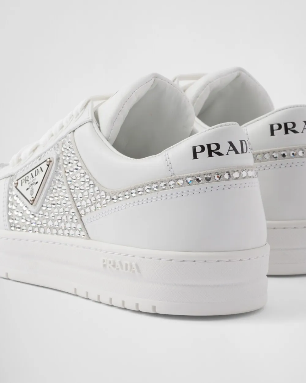 Mujer Prada ZAPATILLAS DEPORTIVAS^Zapatillas De Piel Con Cristales