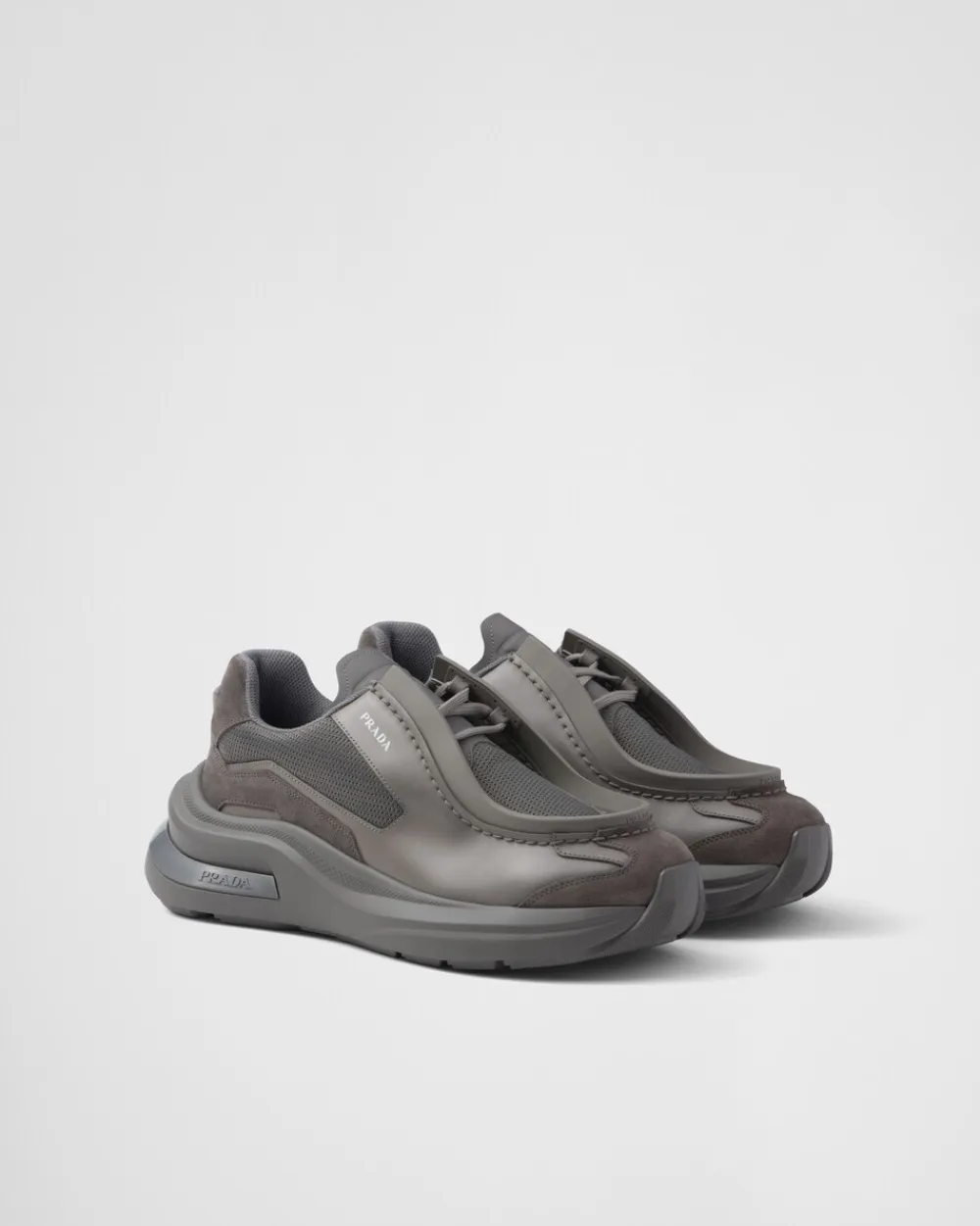 Hombre Prada ZAPATOS CON CORDONES^Zapatillas Deportivas Systeme De Piel Cepillada Con Tejido Técnico Y Elementos De Ante
