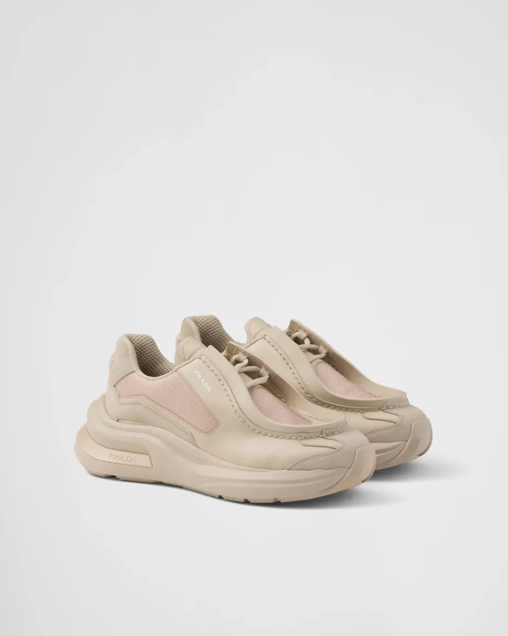 Hombre Prada ZAPATOS CON CORDONES^Zapatillas Deportivas Systeme De Piel Cepillada Con Tejido Técnico Y Elementos De Ante