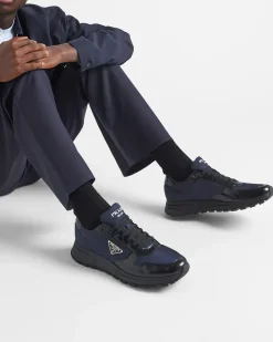 Hombre Prada ZAPATILLAS DEPORTIVAS^Zapatillas De Re-nylon Y Piel Cepillada