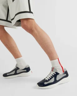 Hombre Prada ZAPATOS|ZAPATILLAS DEPORTIVAS^Zapatillas America's Cup De Charol Y Tejido Técnico