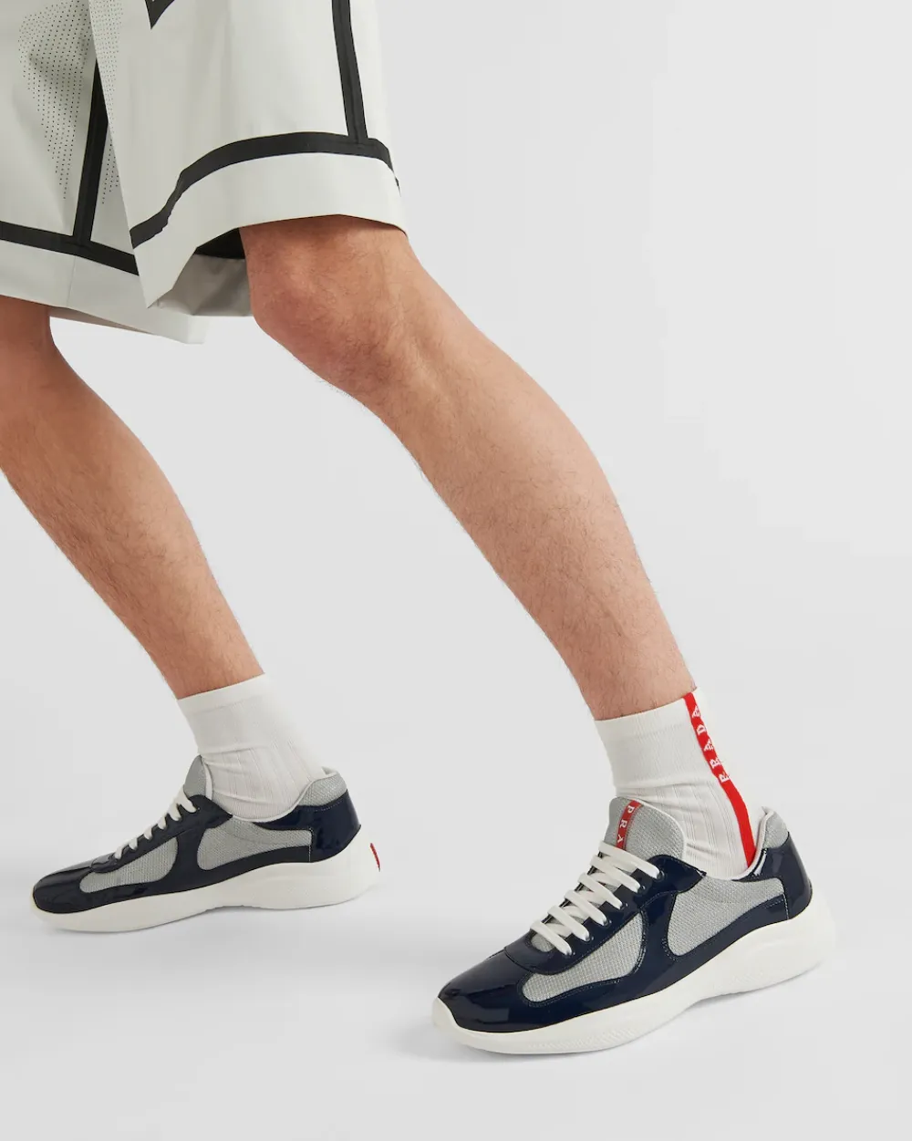 Hombre Prada ZAPATOS|ZAPATILLAS DEPORTIVAS^Zapatillas America's Cup De Charol Y Tejido Técnico