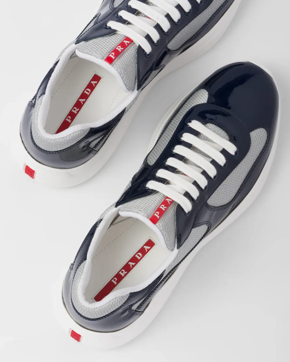 Hombre Prada ZAPATOS|ZAPATILLAS DEPORTIVAS^Zapatillas America's Cup De Charol Y Tejido Técnico