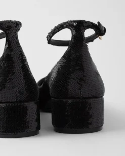 Mujer Prada ZAPATOS DE SALÓN Y BAILARINAS^Zapato De Salón De Satén Con Lentejuelas