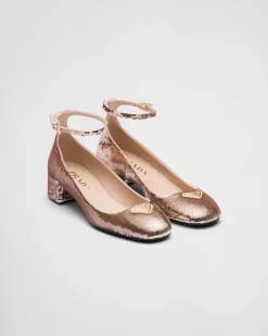 Mujer Prada ZAPATOS DE SALÓN Y BAILARINAS^Zapato De Salón De Satén Con Lentejuelas