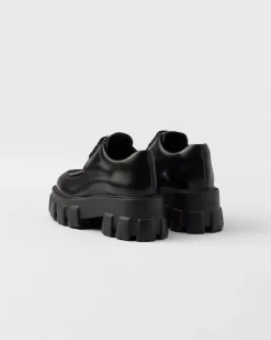 Mujer Prada ZAPATOS CON CORDONES^Zapatos De Cordones Monolith De Piel Cepillada