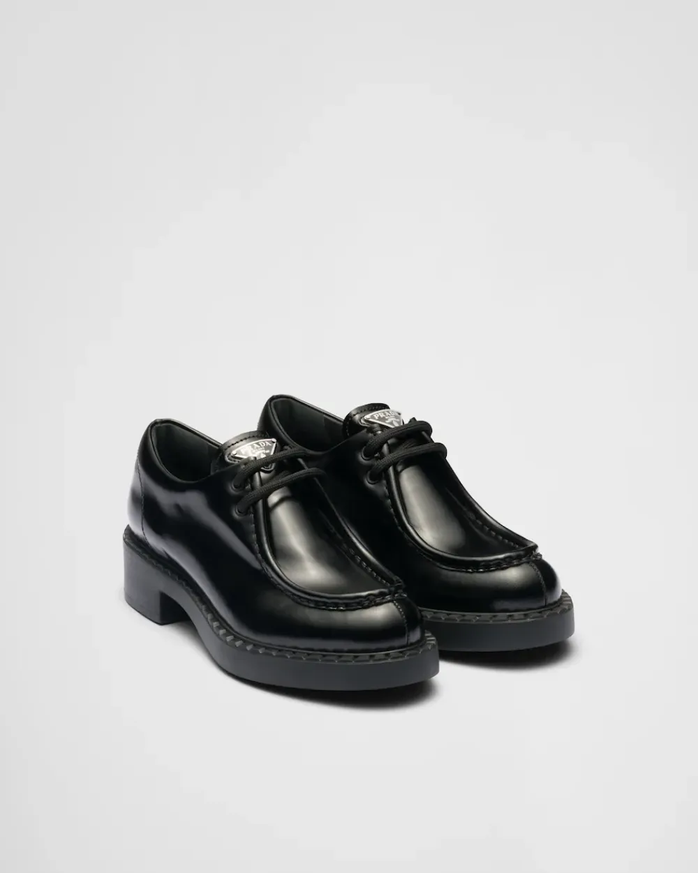 Mujer Prada ZAPATOS CON CORDONES^Zapatos De Piel Cepillada Con Cordones