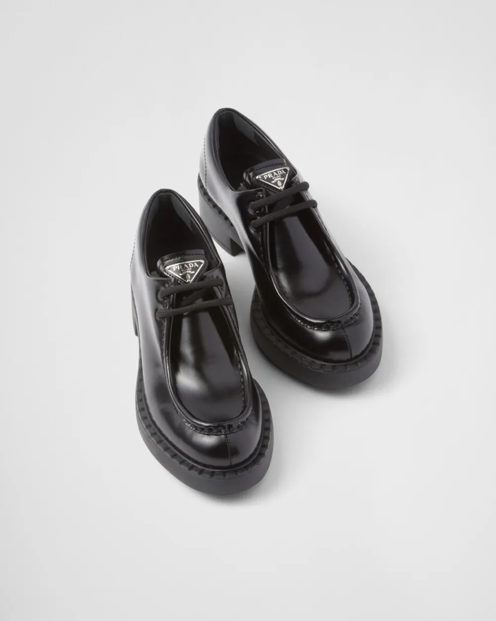 Mujer Prada ZAPATOS CON CORDONES^Zapatos De Piel Cepillada Con Cordones