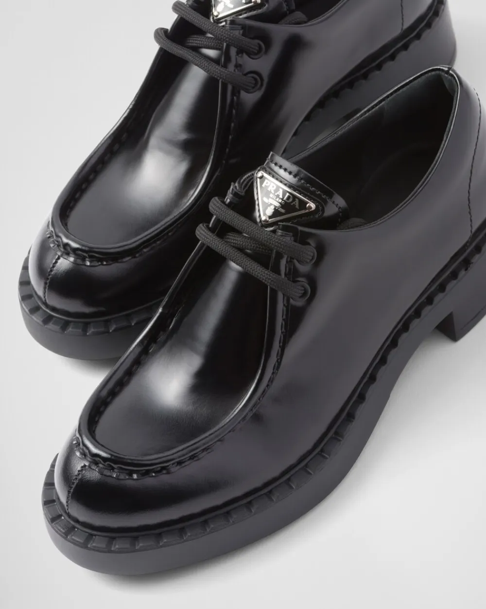 Mujer Prada ZAPATOS CON CORDONES^Zapatos De Piel Cepillada Con Cordones
