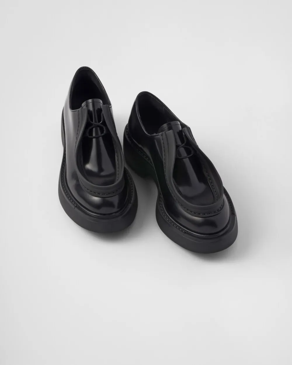 Mujer Prada ZAPATOS CON CORDONES^Zapatos De Piel Cepillada Con Cordones