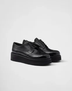 Mujer Prada ZAPATOS CON CORDONES^Zapatos Derby En Piel Cepillada