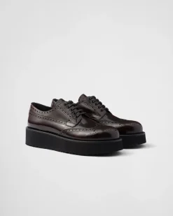 Mujer Prada ZAPATOS CON CORDONES^Zapatos Derby En Piel Cepillada