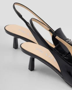 Mujer Prada ZAPATOS DE SALÓN Y BAILARINAS^Zapatos De Salón Destalonados De Charol