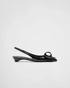 Mujer Prada ZAPATOS DE SALÓN Y BAILARINAS^Zapatos De Salón Destalonados De Charol