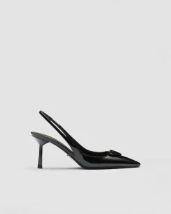 Mujer Prada ZAPATOS DE SALÓN Y BAILARINAS^Zapatos De Salón Destalonados De Charol