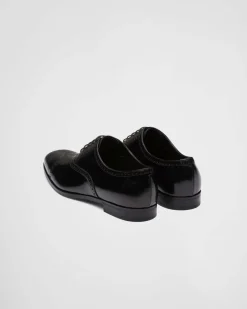 Hombre Prada ZAPATOS CON CORDONES^Zapatos Oxford De Piel Cepillada Fumé
