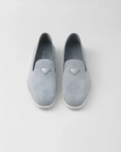 Hombre Prada MOCASINES^Zapatos Sin Cordones De Ante De Becerro