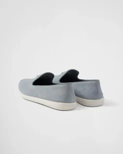 Hombre Prada MOCASINES^Zapatos Sin Cordones De Ante De Becerro