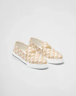 Mujer Prada ZAPATILLAS DEPORTIVAS^Zapatos Sin Cordones De Tejido Bordado